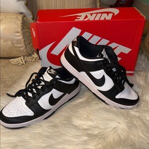 Nike Women’s Dunk Low Black and White Low Top Sneakers Size 10.5